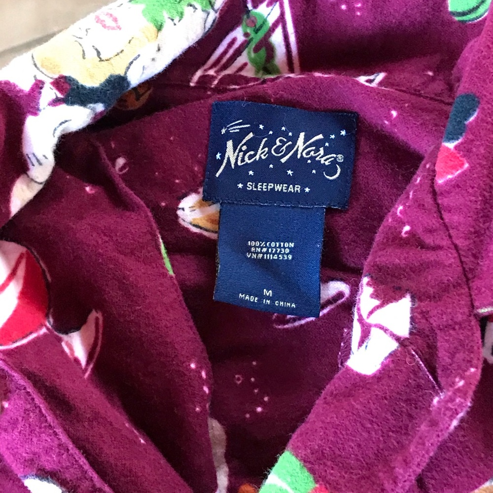 Pyjama Vintage Nick&Nora - Motif Cracker Jacks Flanelle 100% Coton - Taille XL - Ensemble Neuf Sans étiquettes - Très Rare